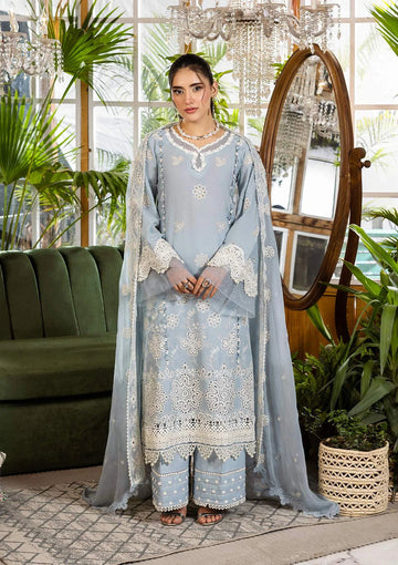 Elaf Premium EEC-3B Sky Dream Chikankari With Chiffon 2025